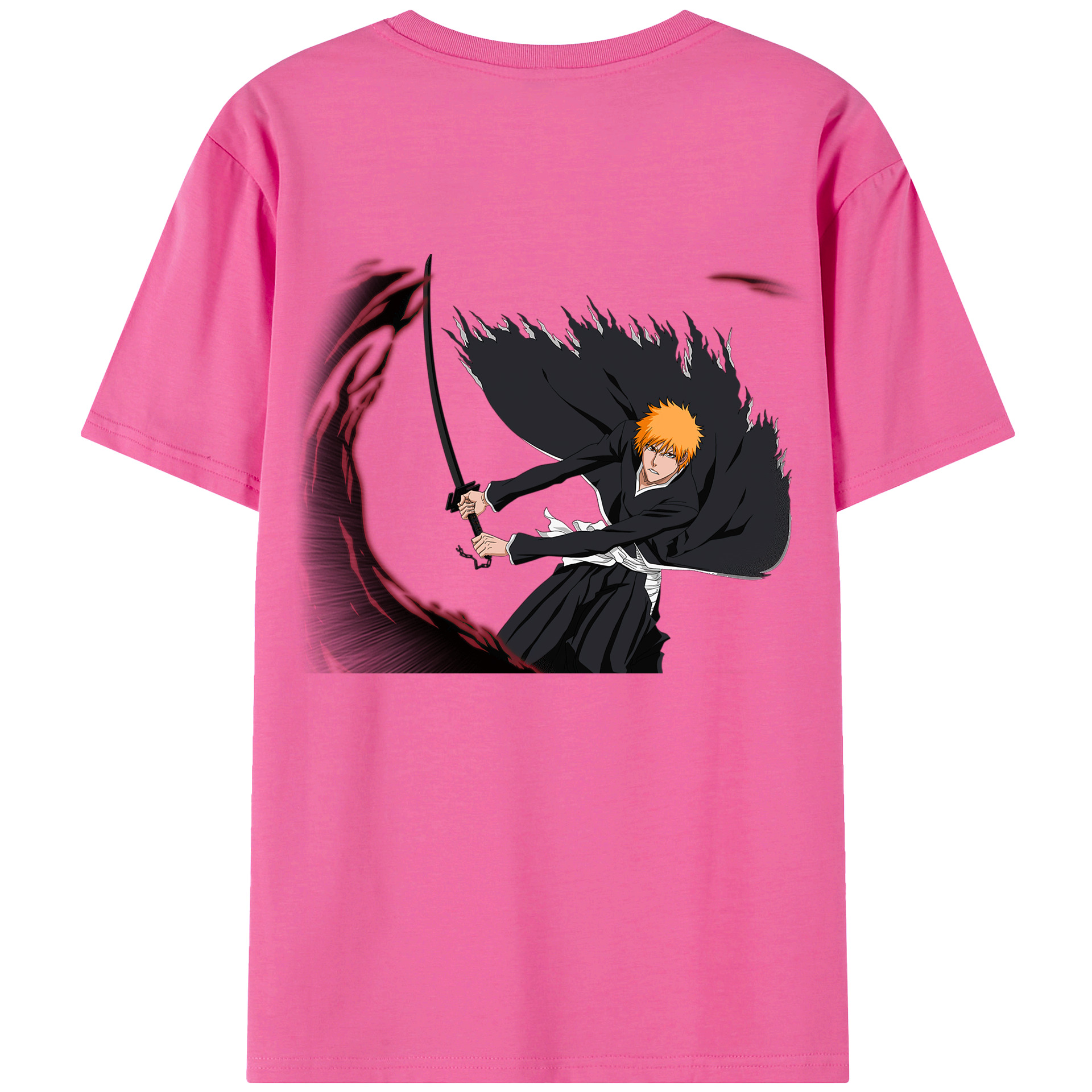 （画像用） ブリーチ 黒崎一護（くろさき いちご）BLEACH Kurosaki Ichigo レディース半袖Tシャツ(バックプリント)
